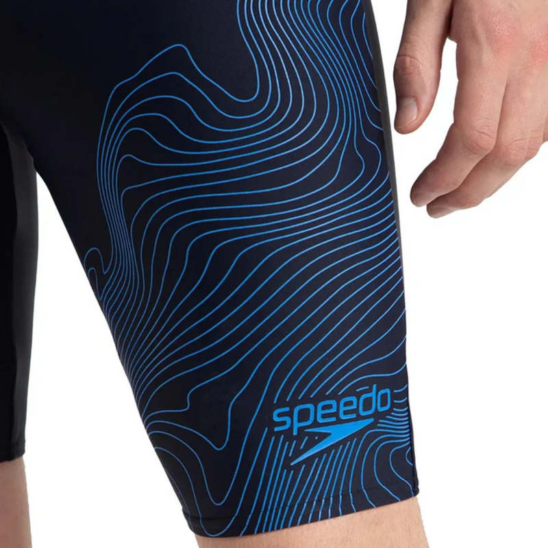Load image into Gallery viewer, Speedo Tide Print Gala Logo Jammer Male Swimming Costume
