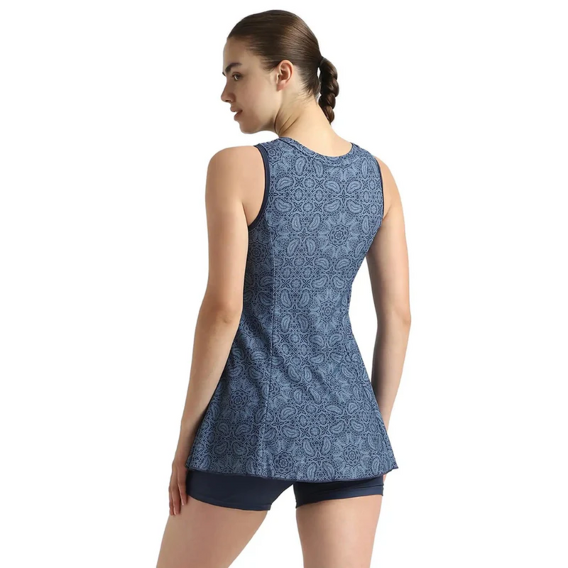 Load image into Gallery viewer, Speedo Allover Printed Closedback Swimdress With Boyleg Female Swimming Costume
