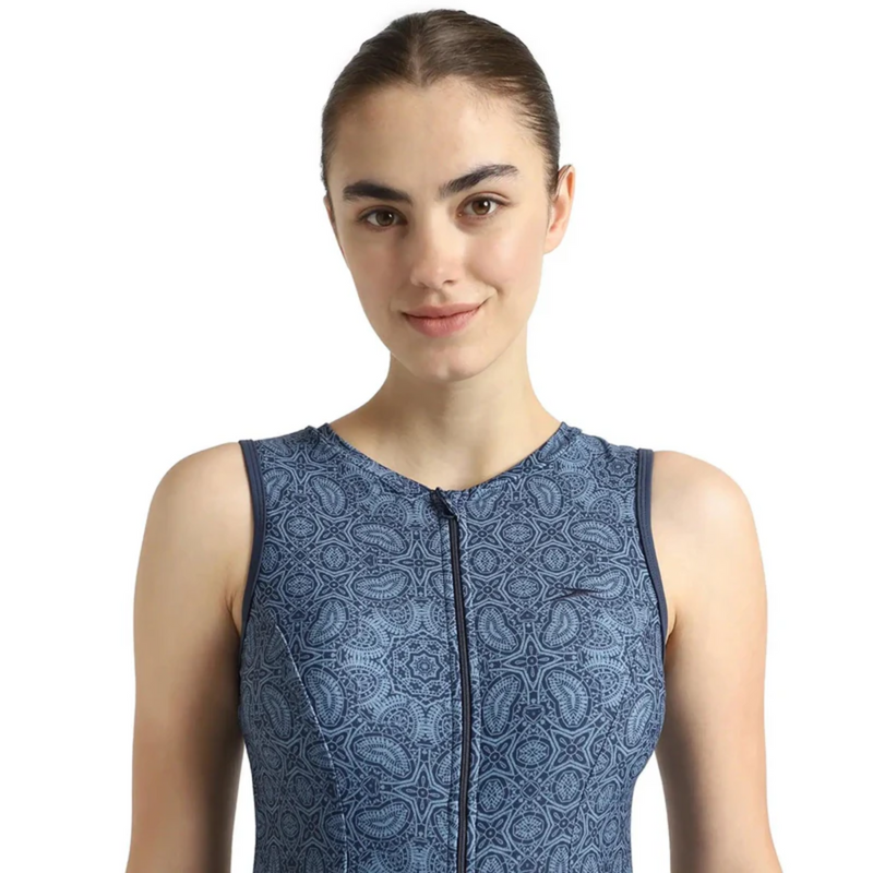 Load image into Gallery viewer, Speedo Allover Printed Closedback Swimdress With Boyleg Female Swimming Costume
