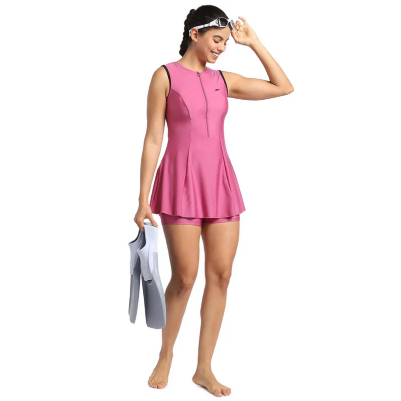 Load image into Gallery viewer, Speedo Closedback Swimdress With Boyleg Female Swimming Costume
