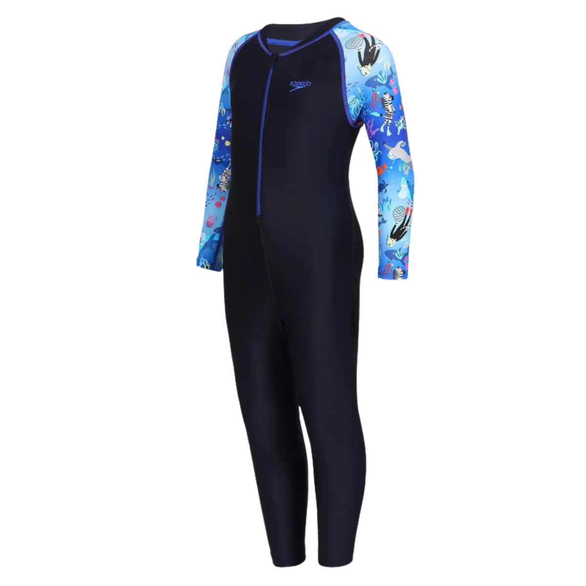 Speedo Colour Block Aop All In One Suit Swimming Costume(Girls)