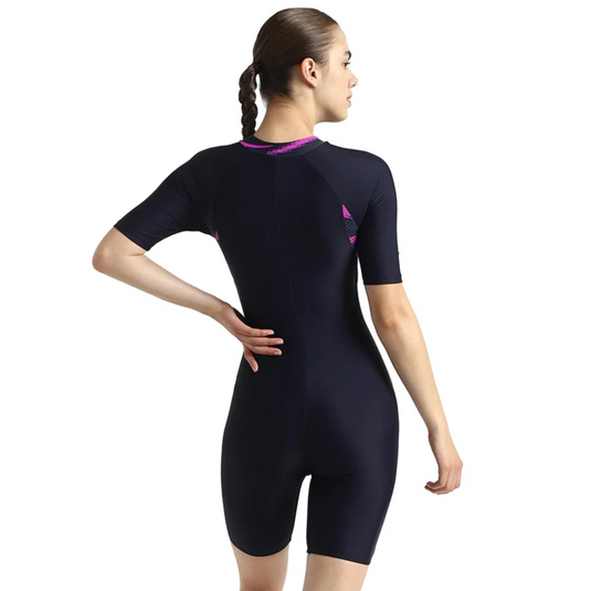 Speedo End Essential Splice Print Closedback Kneesuit Female Swimming Costume