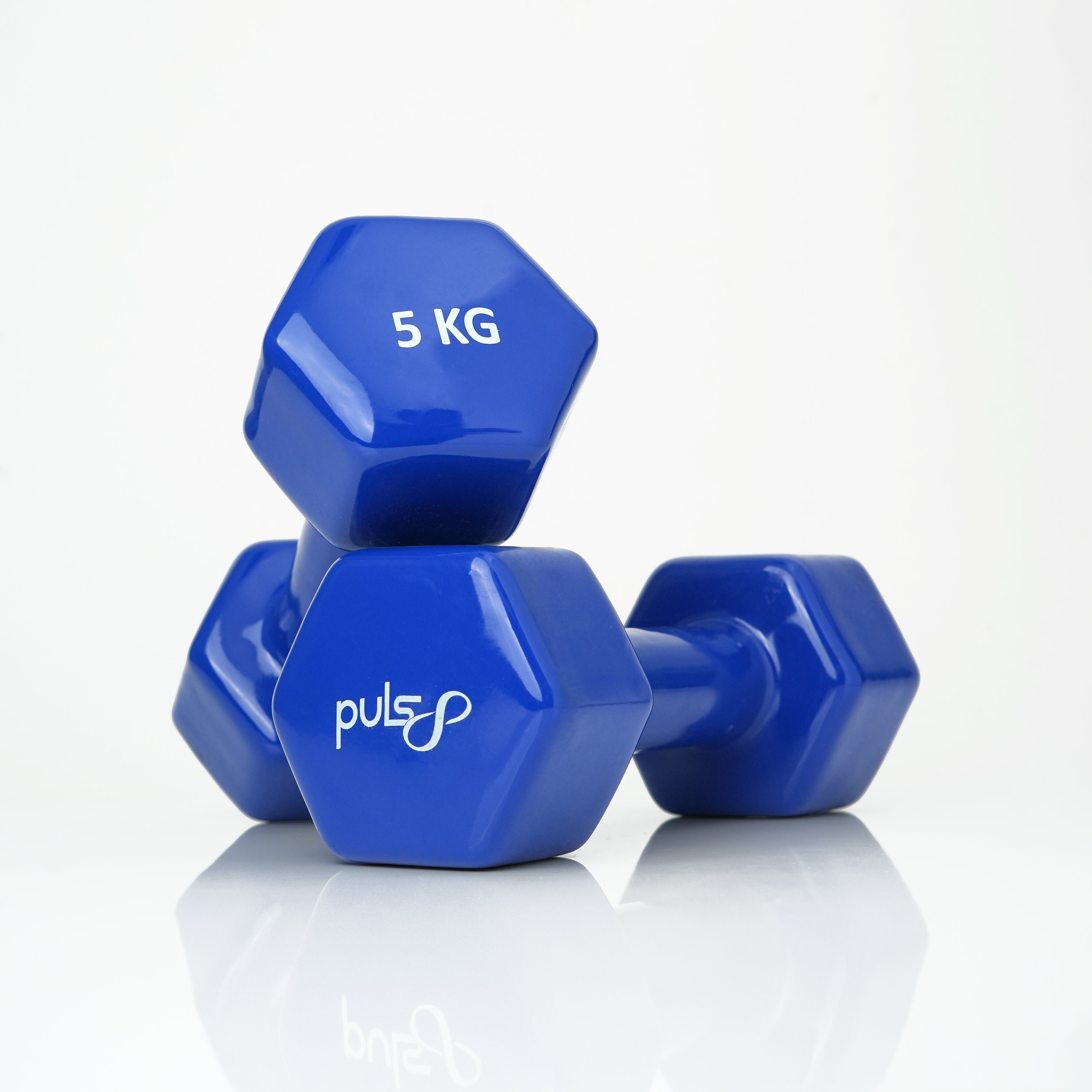 Puls8 Vinyl Hex Dumbbell (Single Dumbbell)