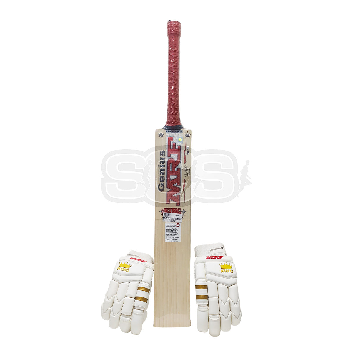 MRF Genius King & Gloves  English Willow Cricket Bat