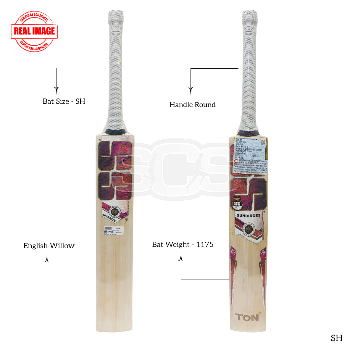 SS Orange English Willow Cricket Bat
