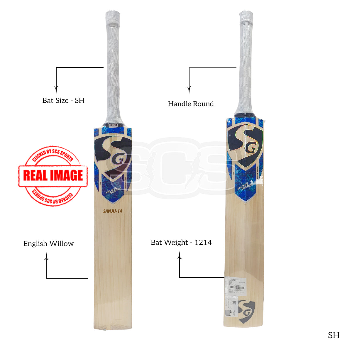 SG Sanju 14 English Willow Cricket Bat (With Sensor)