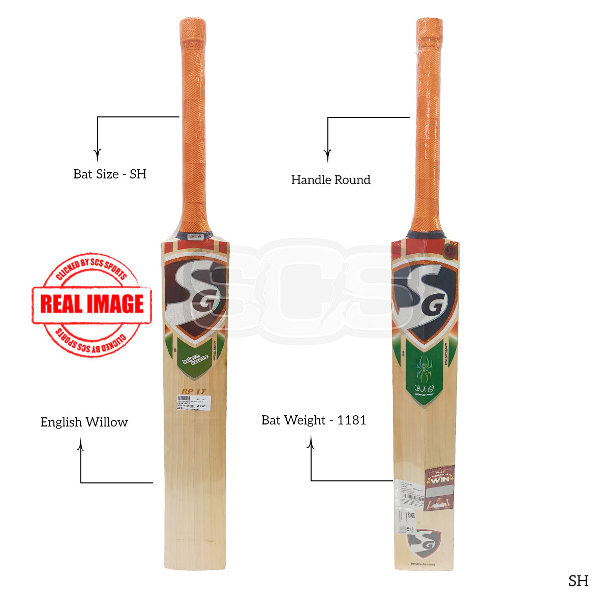 SG RP 17 English Willow Cricket Bat (With Sensor)