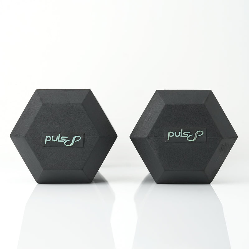 Load image into Gallery viewer, Puls8 Hex Rubber Coated Dumbbell (Single)
