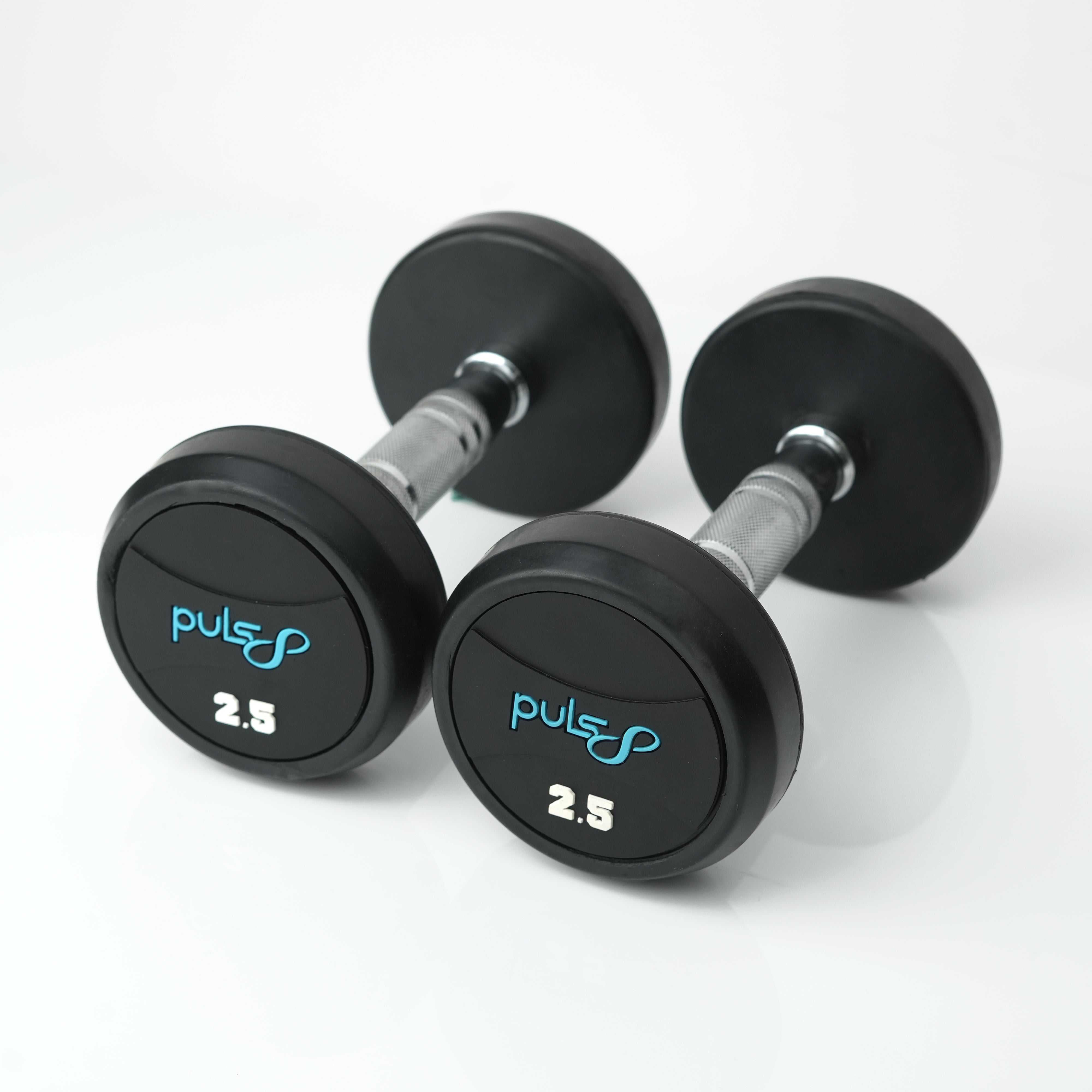 Puls8 Round Rubber Coated Dumbbell (SINGLE DUBMELL)
