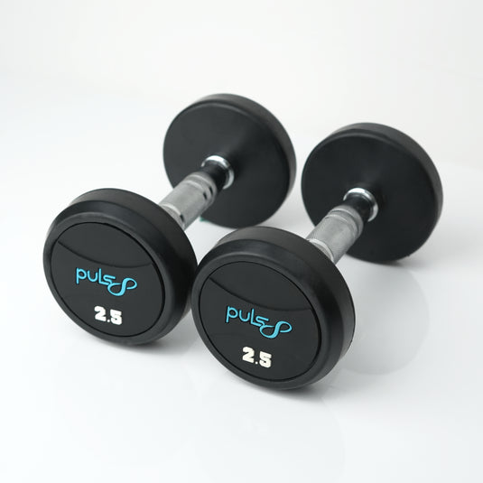 Puls8 Round Rubber Coated Dumbbell (Single)