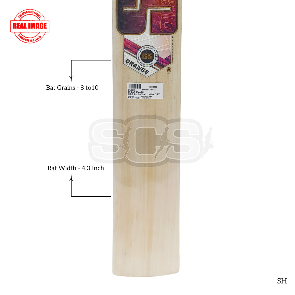SS Orange English Willow Cricket Bat
