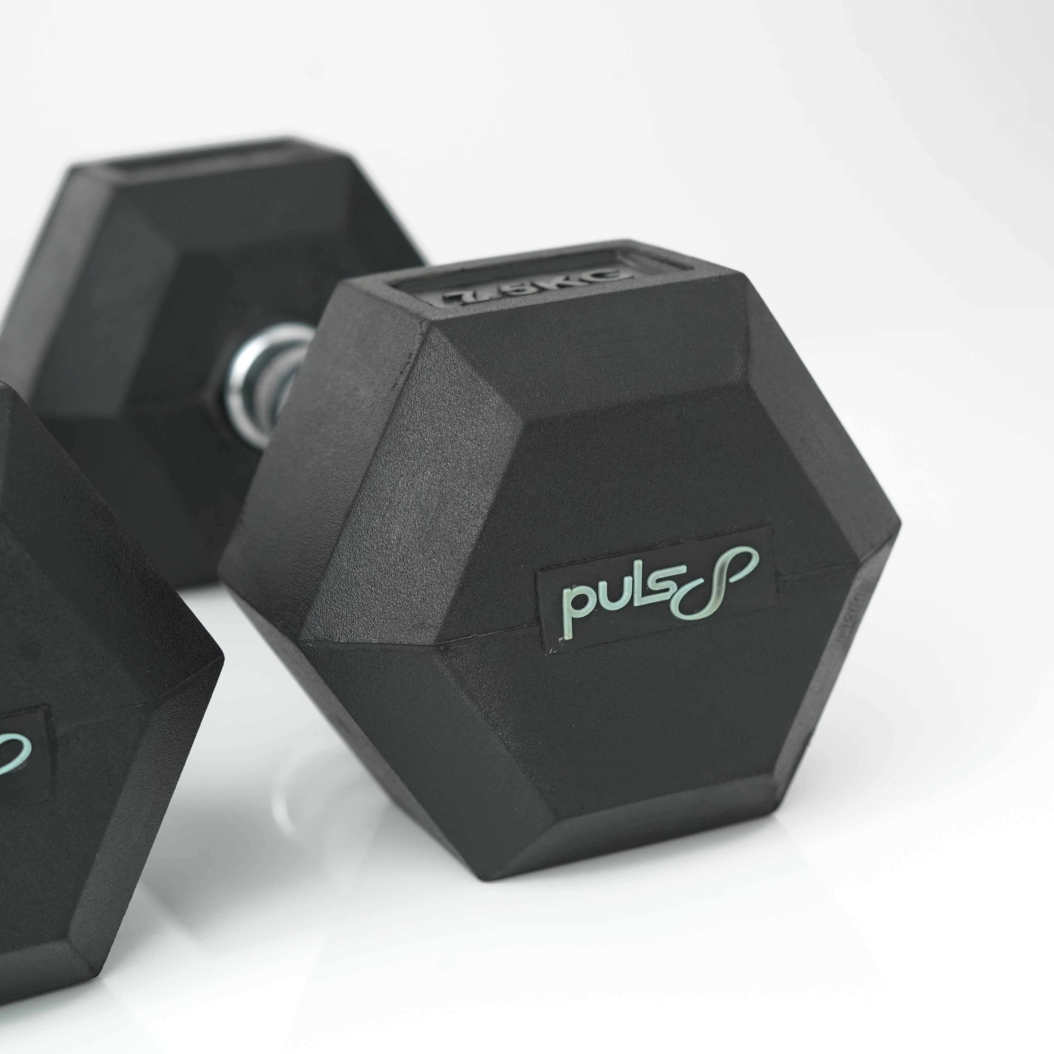Puls8 Hex Rubber Coated Dumbbell (Single Dumbell)