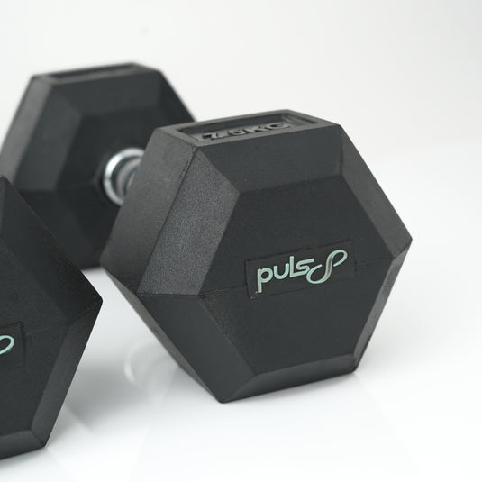 Puls8 Hex Rubber Coated Dumbbell (Single)