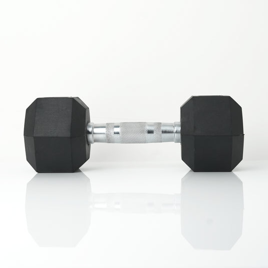 Puls8 Hex Rubber Coated Dumbbell (Single)