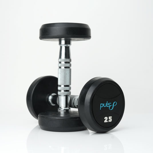 Puls8 Round Rubber Coated Dumbbell (Single)
