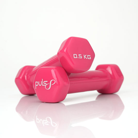 Puls8 Vinyl Hex Dumbbell (Single Dumbbell)