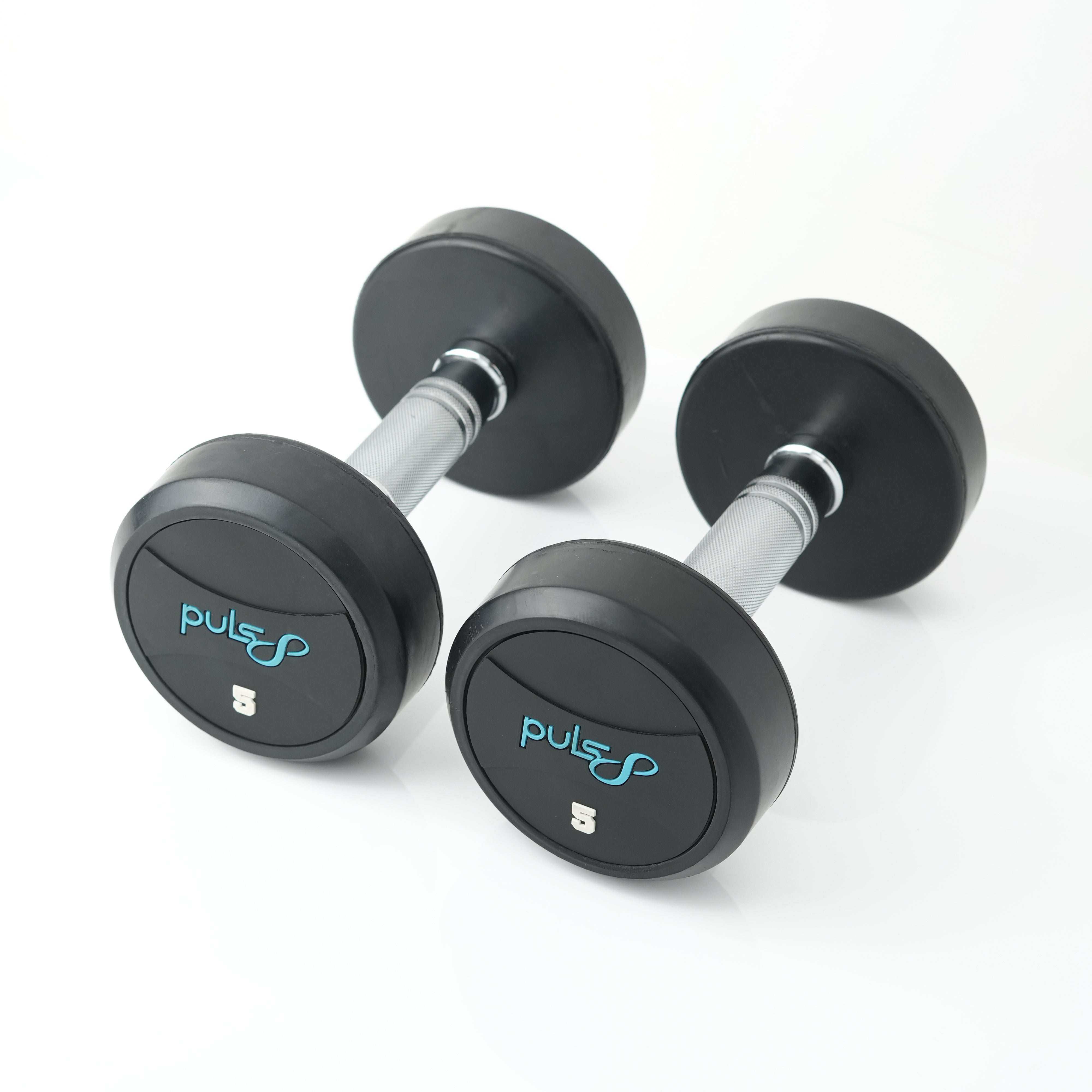 Puls8 Round Rubber Coated Dumbbell (SINGLE DUBMELL)