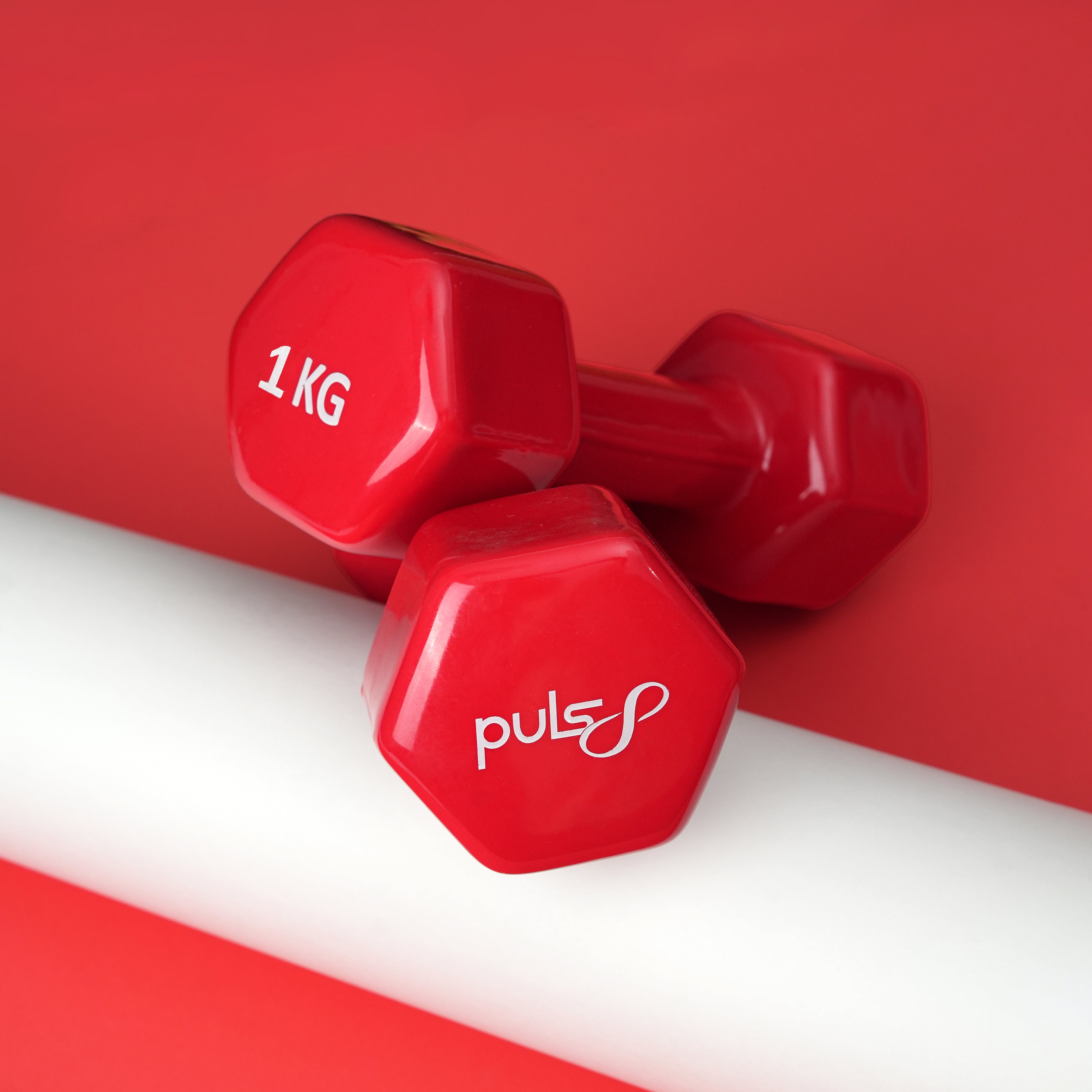 Puls8 Vinyl Hex Dumbbell (Single Dumbbell)