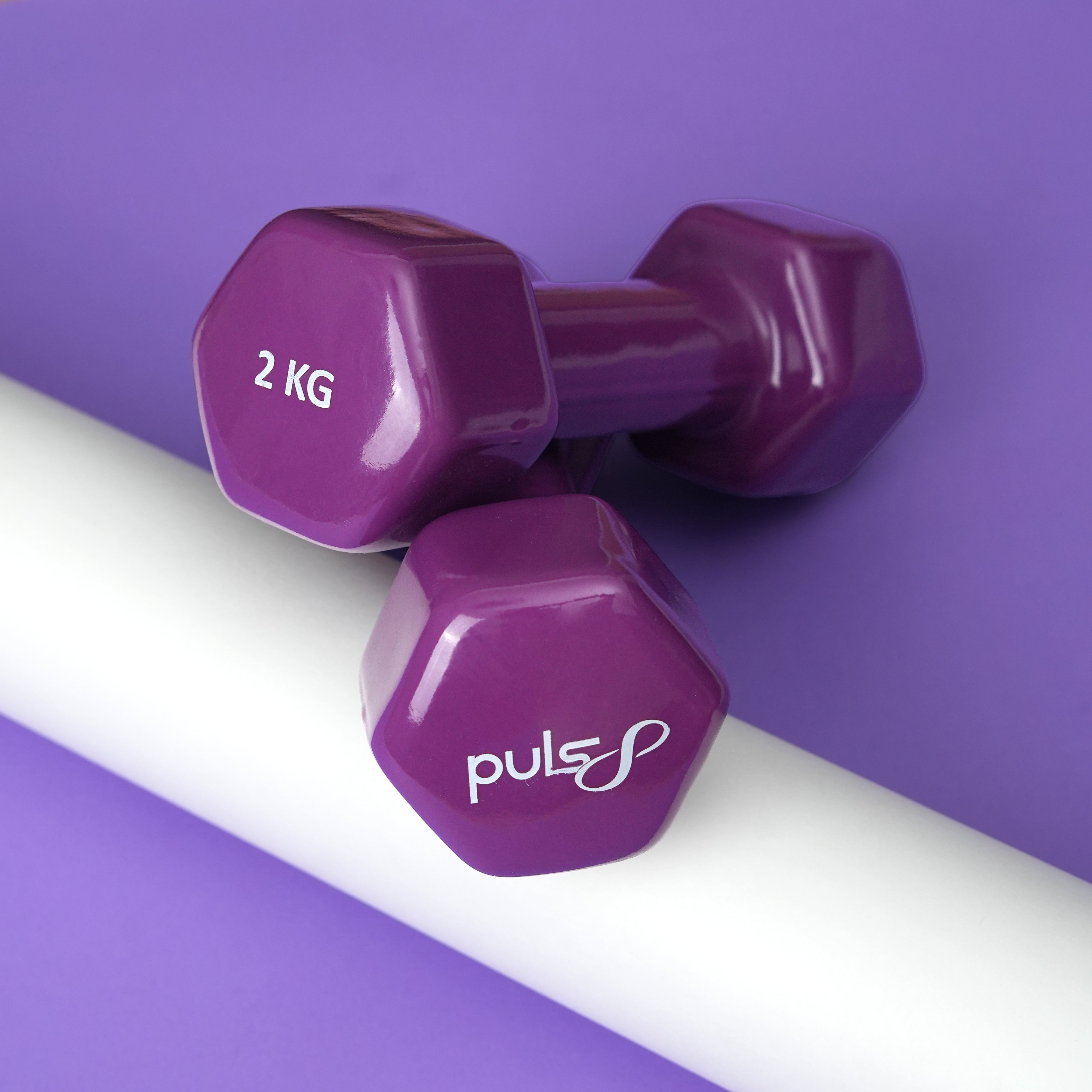 Puls8 Vinyl Hex Dumbbell (Single Dumbbell)