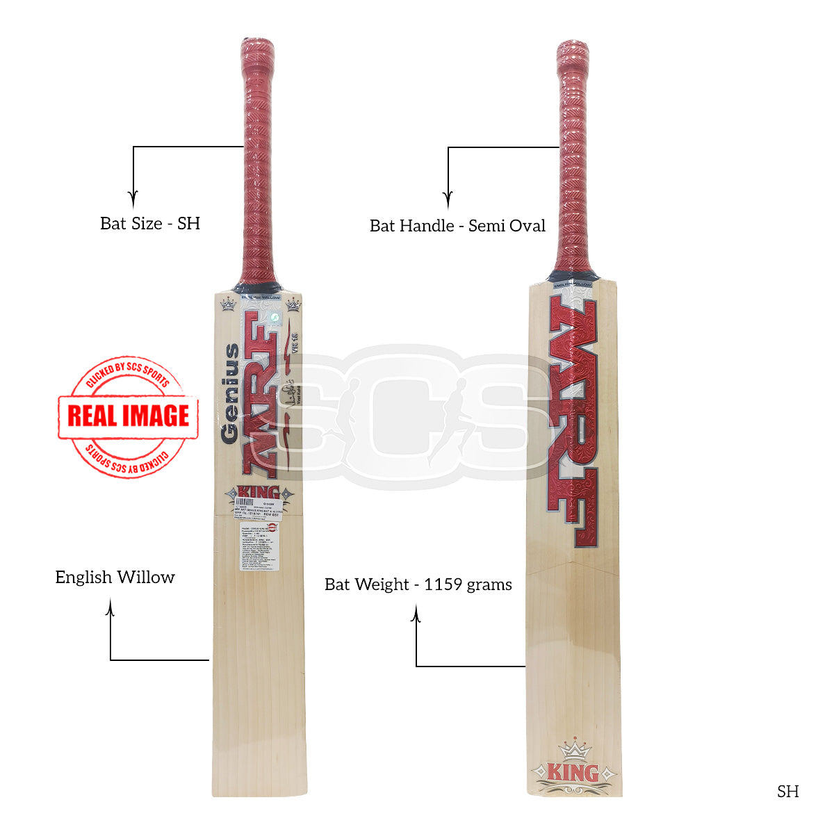 MRF Genius King & Gloves  English Willow Cricket Bat