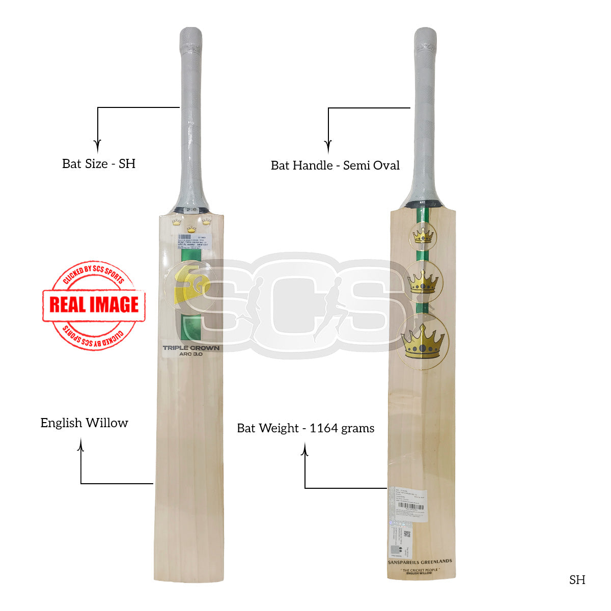 SG Triple Crown Arc 3.0 English willow Cricket Bat