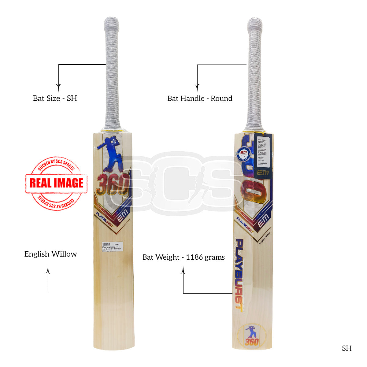 EM PlayBurst English Willow Cricket Bat