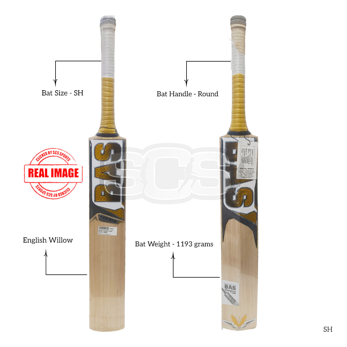 BAS Vampire Player Edition English Willow Cricket Bat