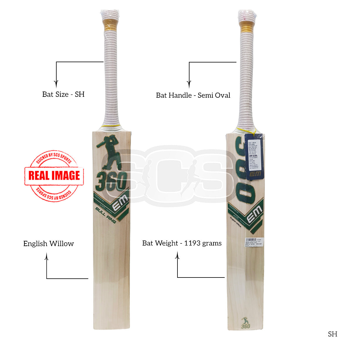 EM 360 Bull Ring English Willow Cricket Bat