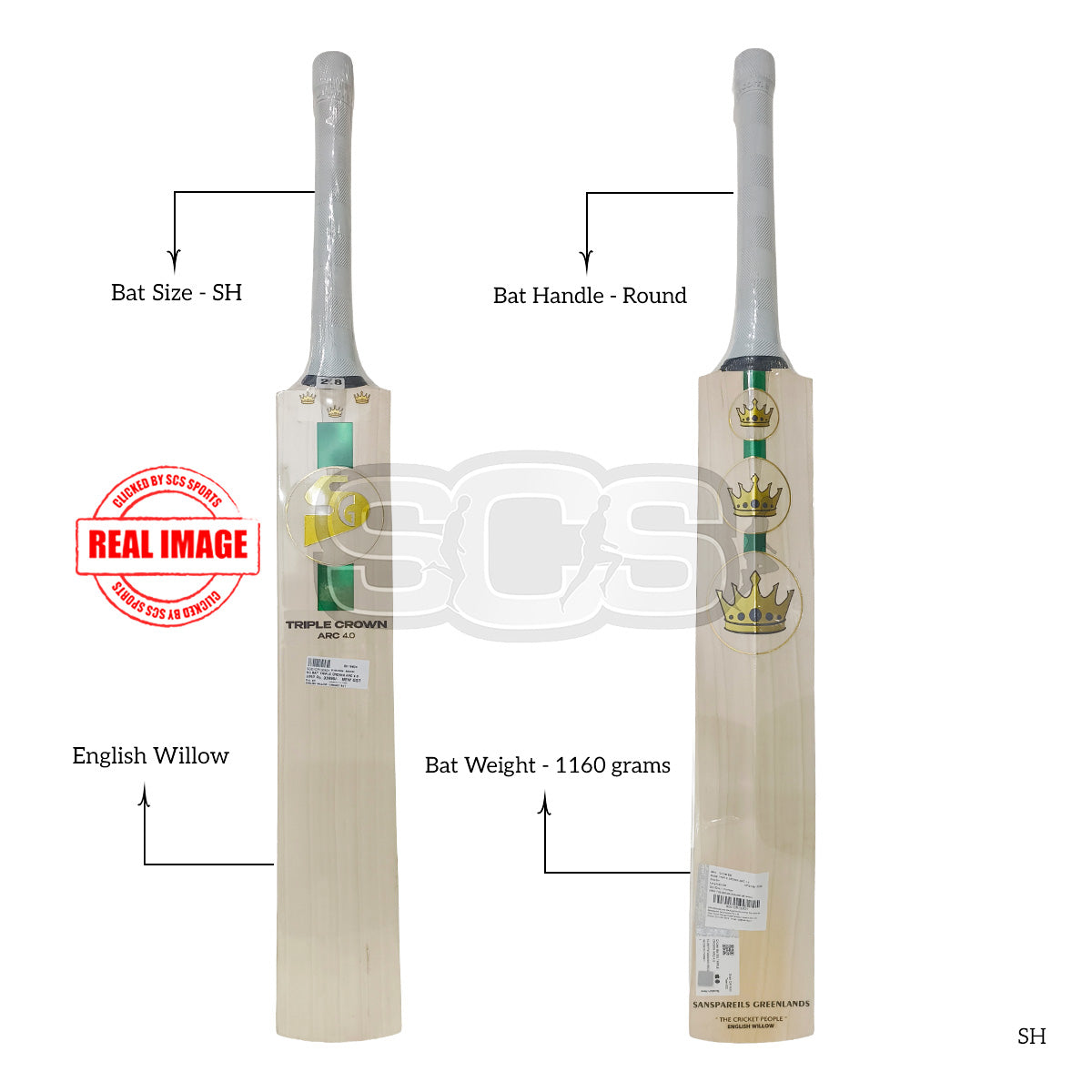 SG Triple Crown Arc 4.0 English willow Cricket Bat