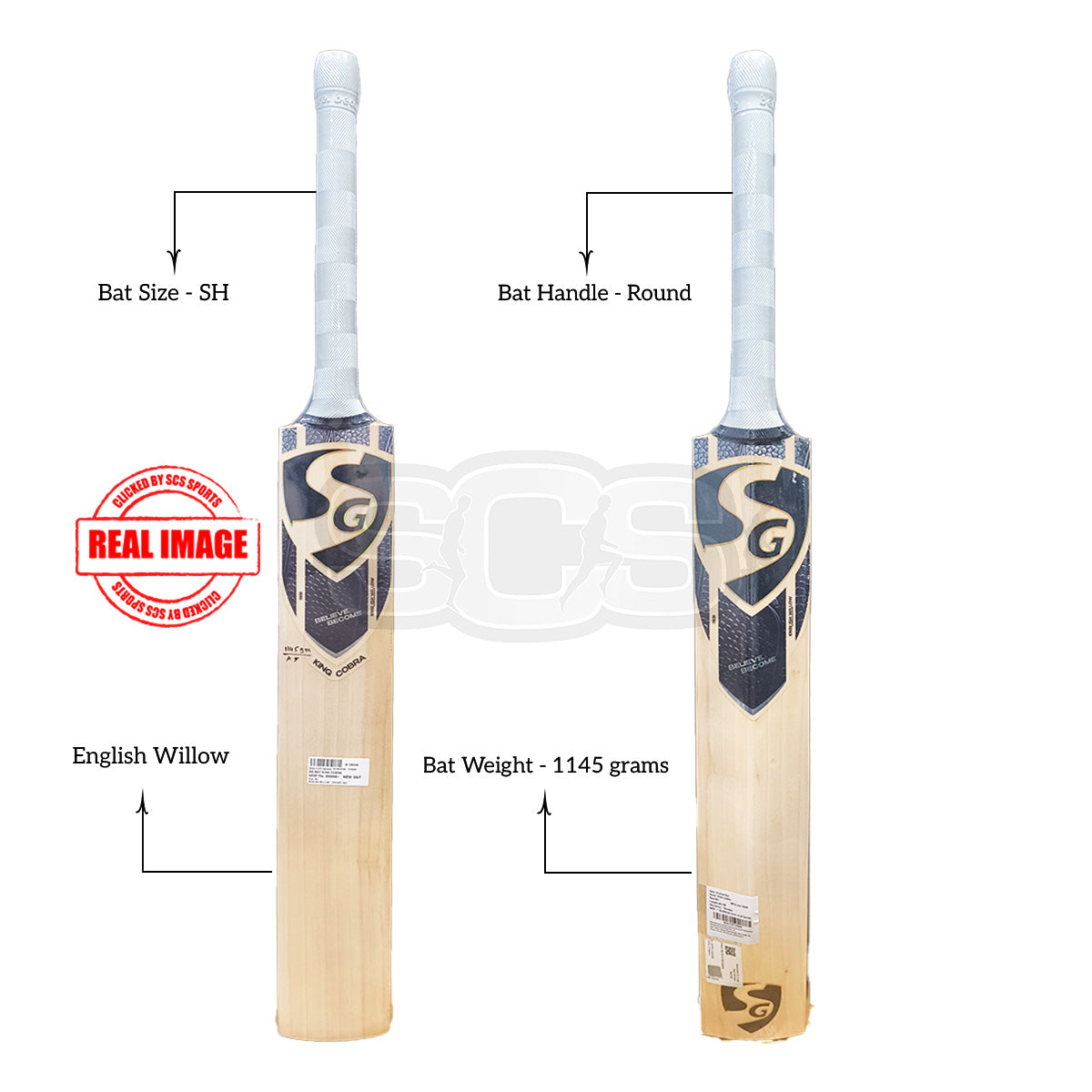 SG King Cobra English Willow Cricket Bat (SH)