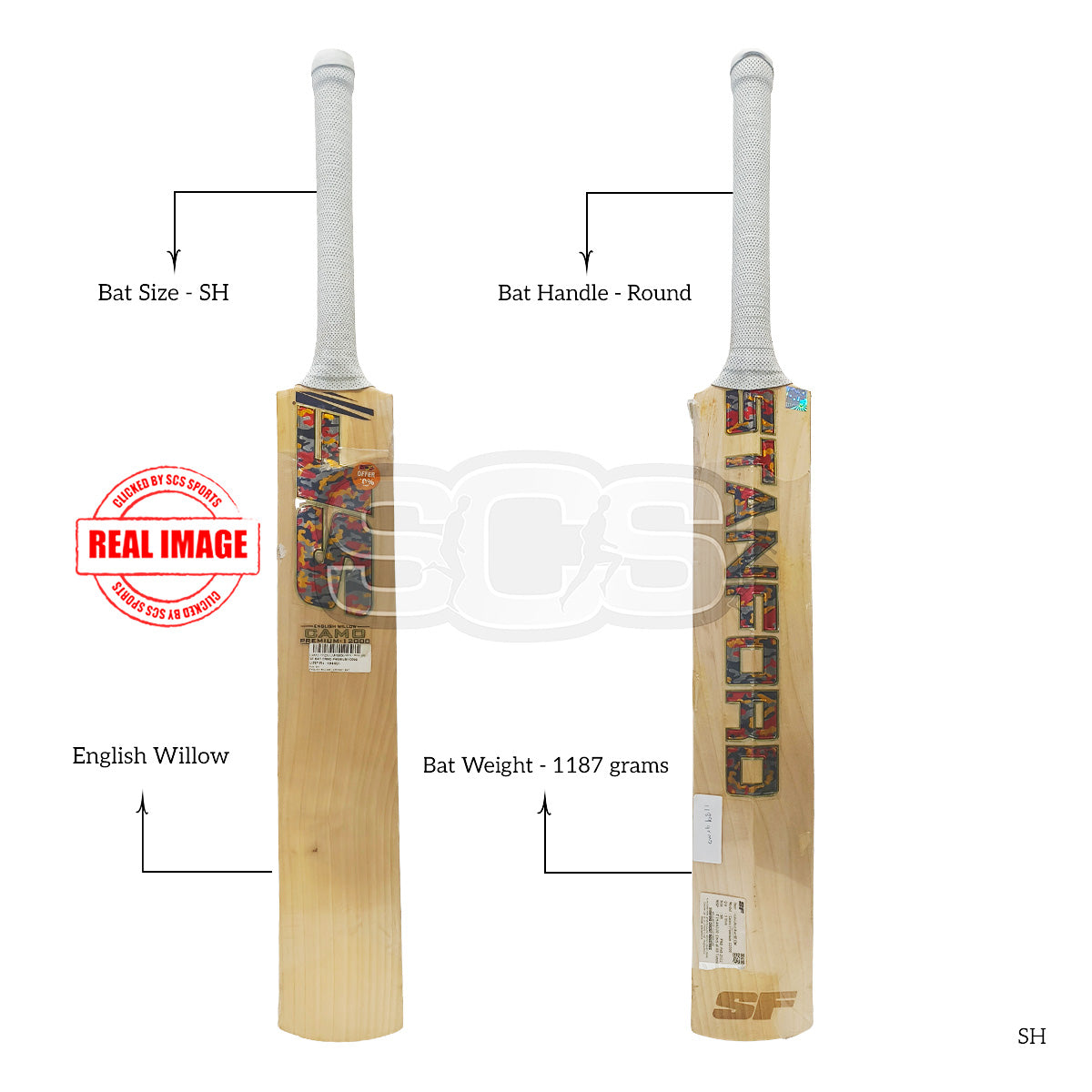 SF Camo Premium 12000 English Willow Cricket Bat