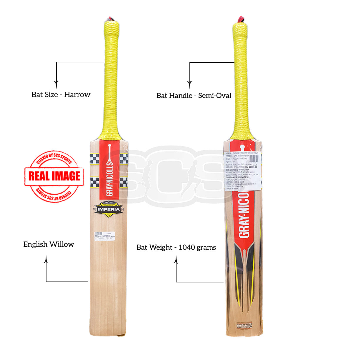 Gray-Nicolls GNX 1250 Imperia English Willow Cricket Bat (Harrow)