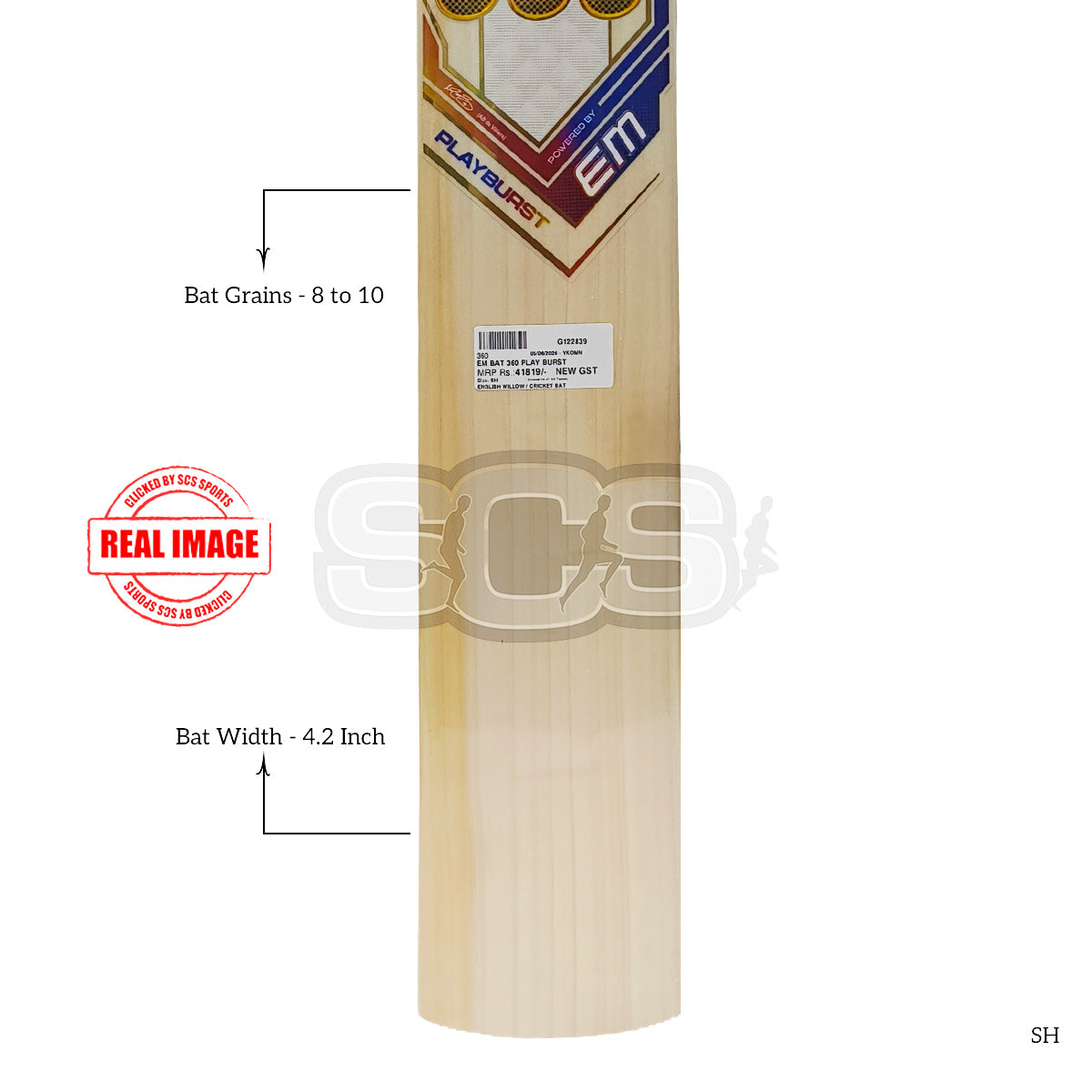 EM PlayBurst English Willow Cricket Bat