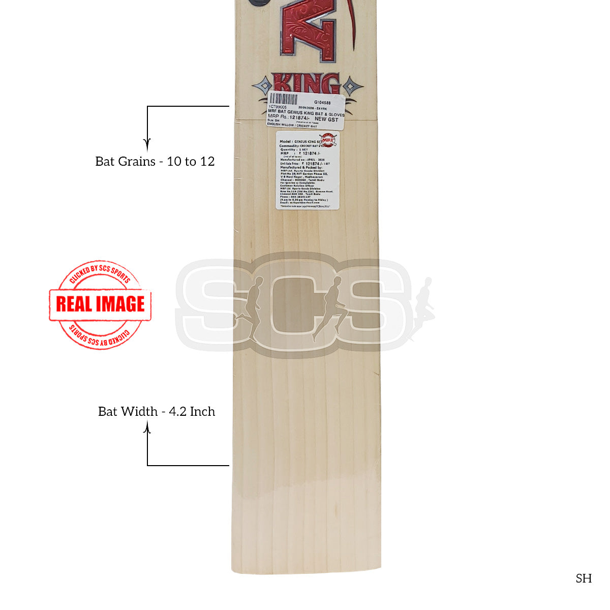 MRF Genius King & Gloves  English Willow Cricket Bat