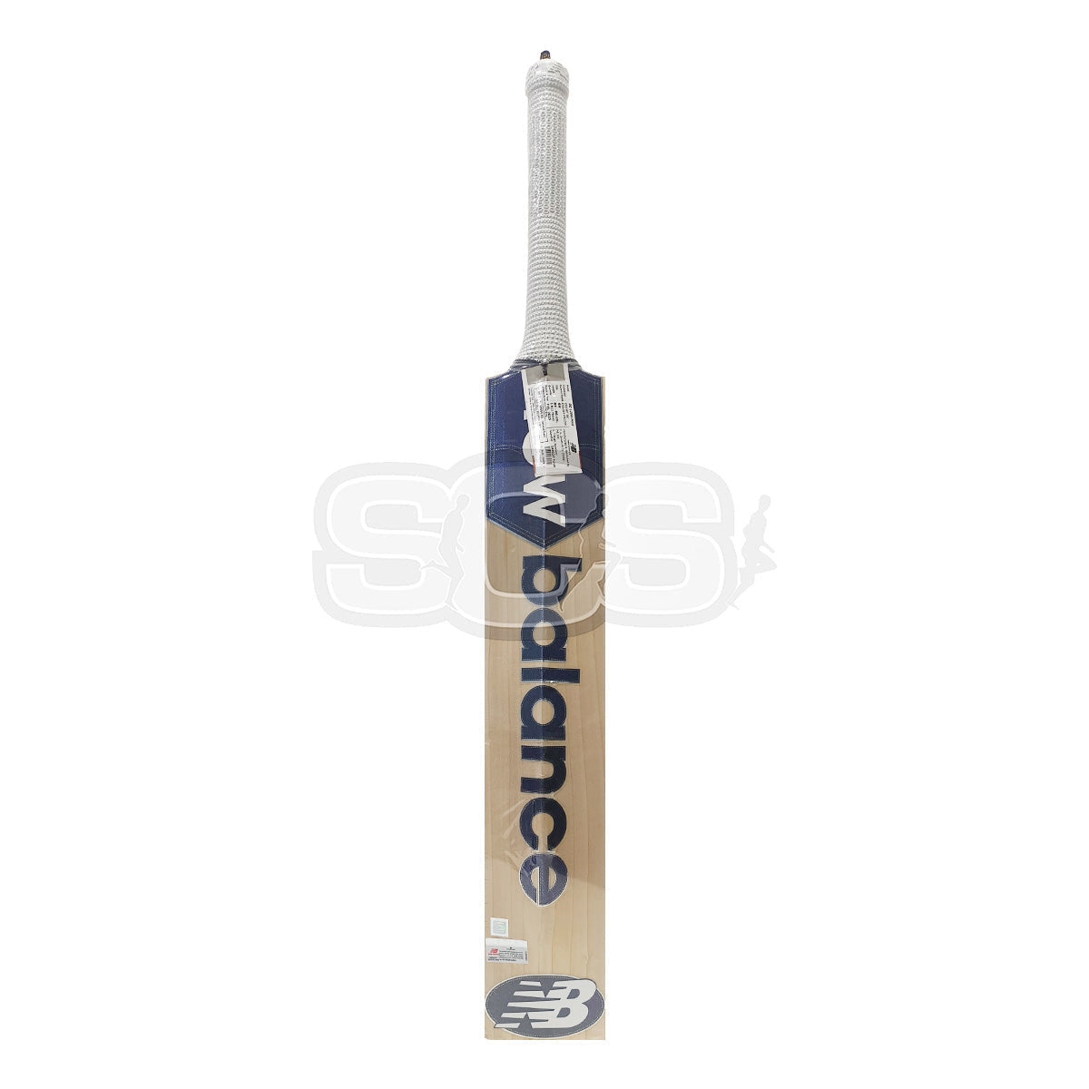 Cricket bat with 'New Balance' branding on a white background