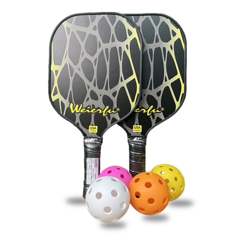 Load image into Gallery viewer, Weierfu Graphite Phase Silver Pickleball Paddle Set front view
