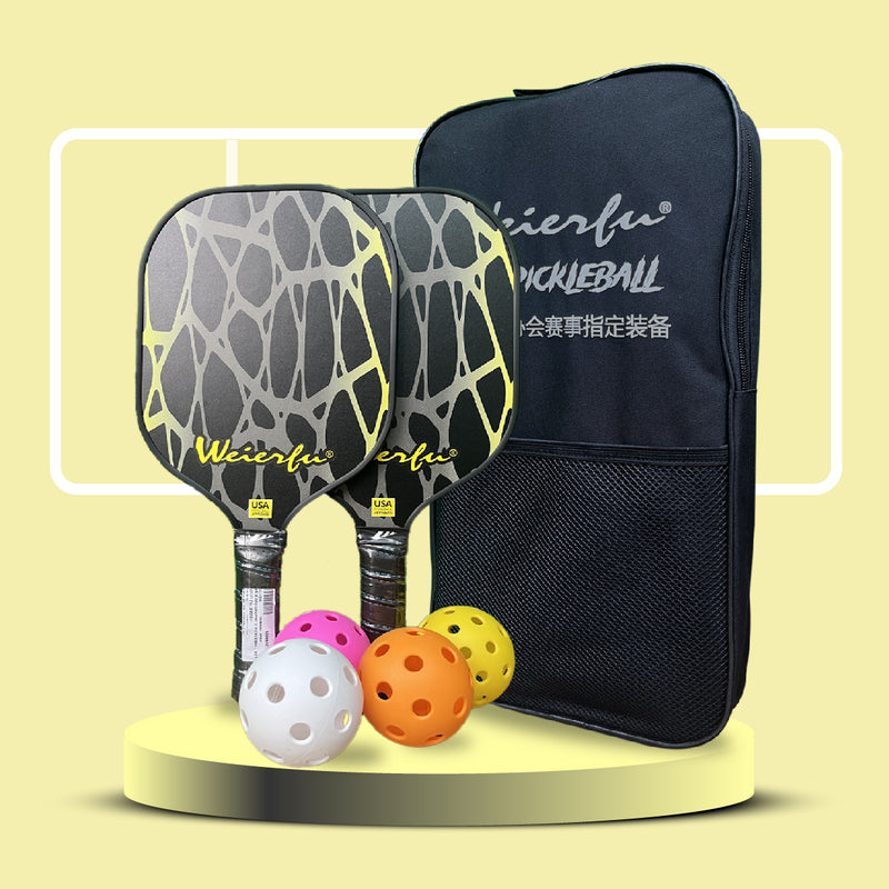 Load image into Gallery viewer, Weierfu Graphite Phase Silver Pickleball Paddle Set
