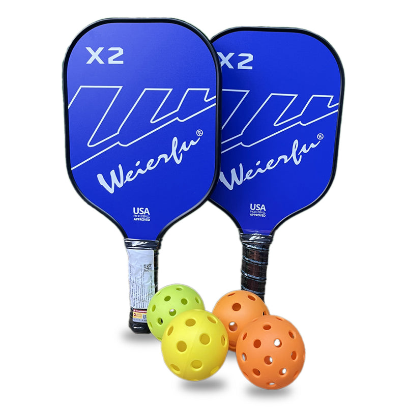 Load image into Gallery viewer, Weierfu Graphite Face Gold Pickleball Paddle Set white background img
