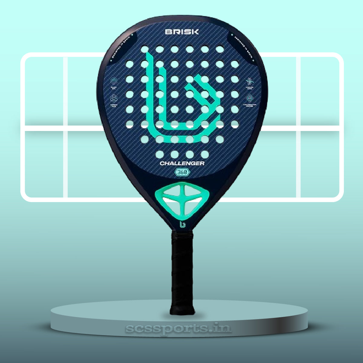 Brisk Challenger 360 Gms Padel Racquet (Designed in Spain)