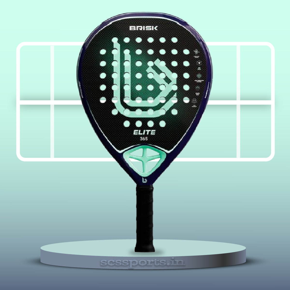 Brisk Elite 365 Gms Padel Racquet (Designed in Spain)