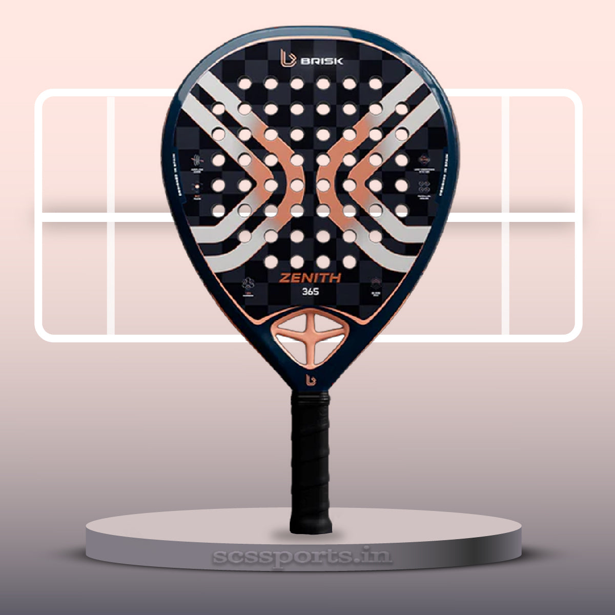 Brisk Zenith 365 Gms Padel Racquet (Designed in Spain)