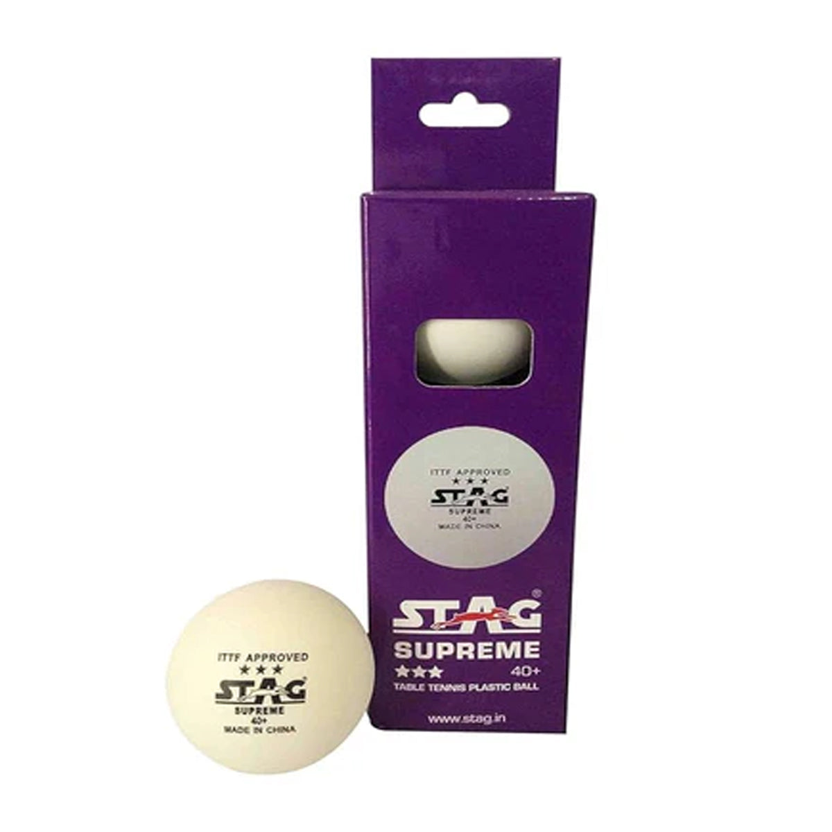 Stag 3 Star Plastic Supreme Table Tennis Ball