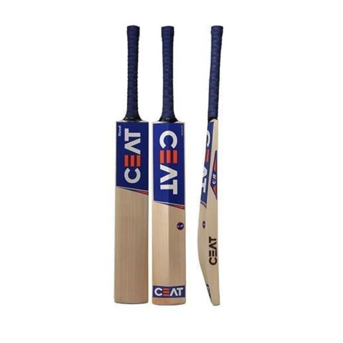 Ceat Hitman Player Edition English Willow Cricket Bat with front back and side view