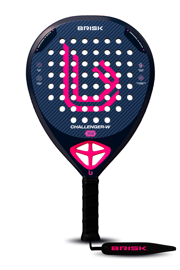 Brisk Challenger W 350 Gms padel racquet designed in Spain, offering superior power and control for advanced players

