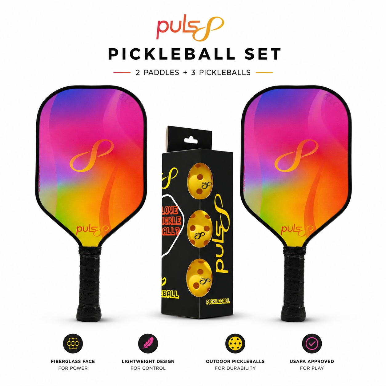 Puls8 Flow Pickleball Paddle Set