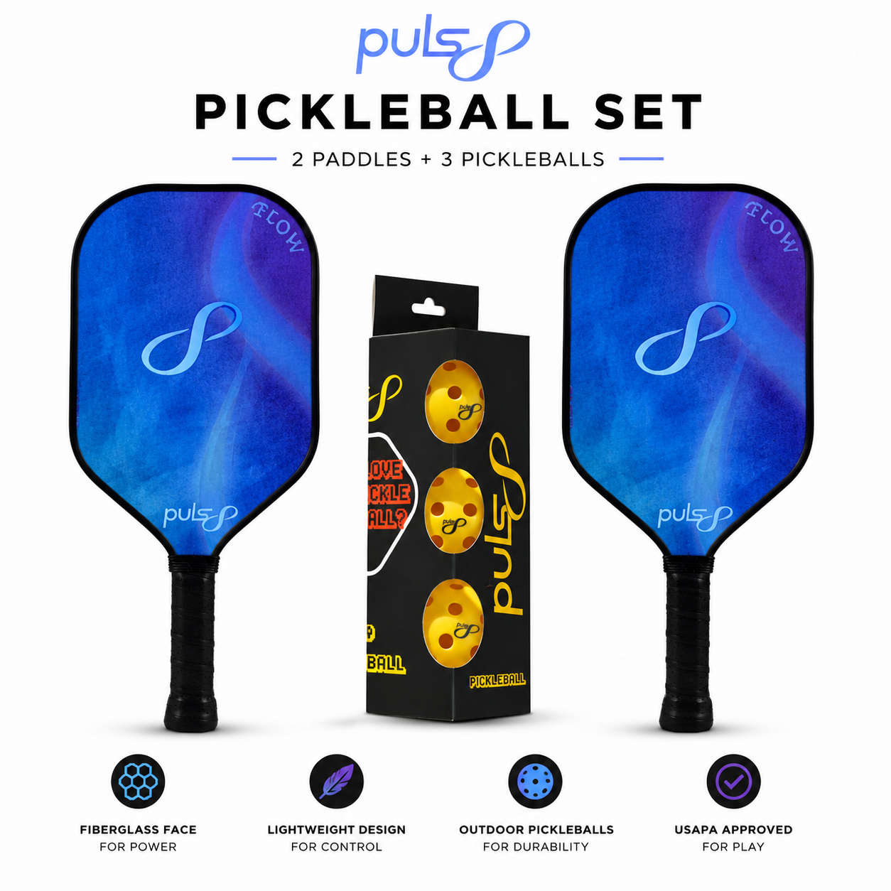 Puls8 Flow Pickleball Paddle Set