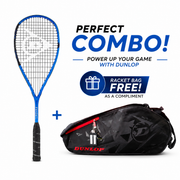 Dunlop FX 125 Prolite Sqush Racket + Free Dunlop AC Elite 2 Comp Racket Bag