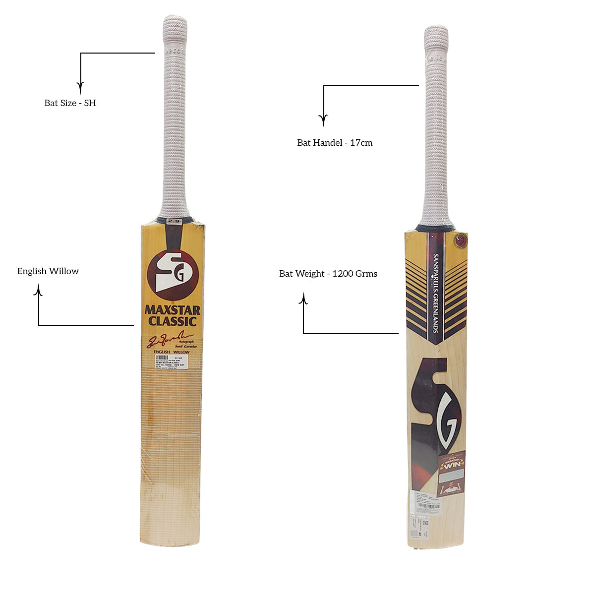 SG Maxstar Classic English Willow Cricket Bat