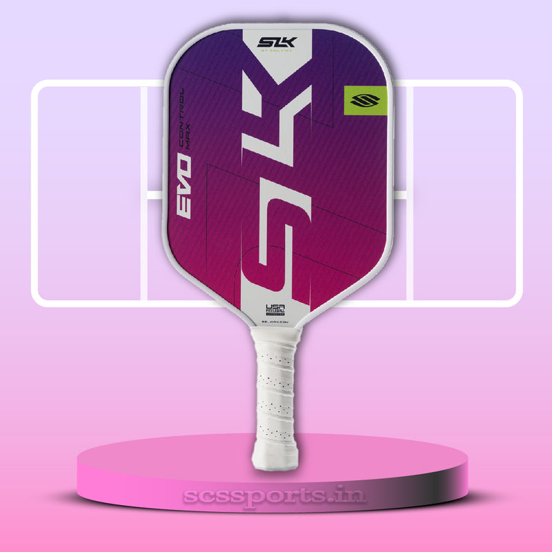 Load image into Gallery viewer, Selkirk SLK Evo Control Max Pickleball Paddle pink background
