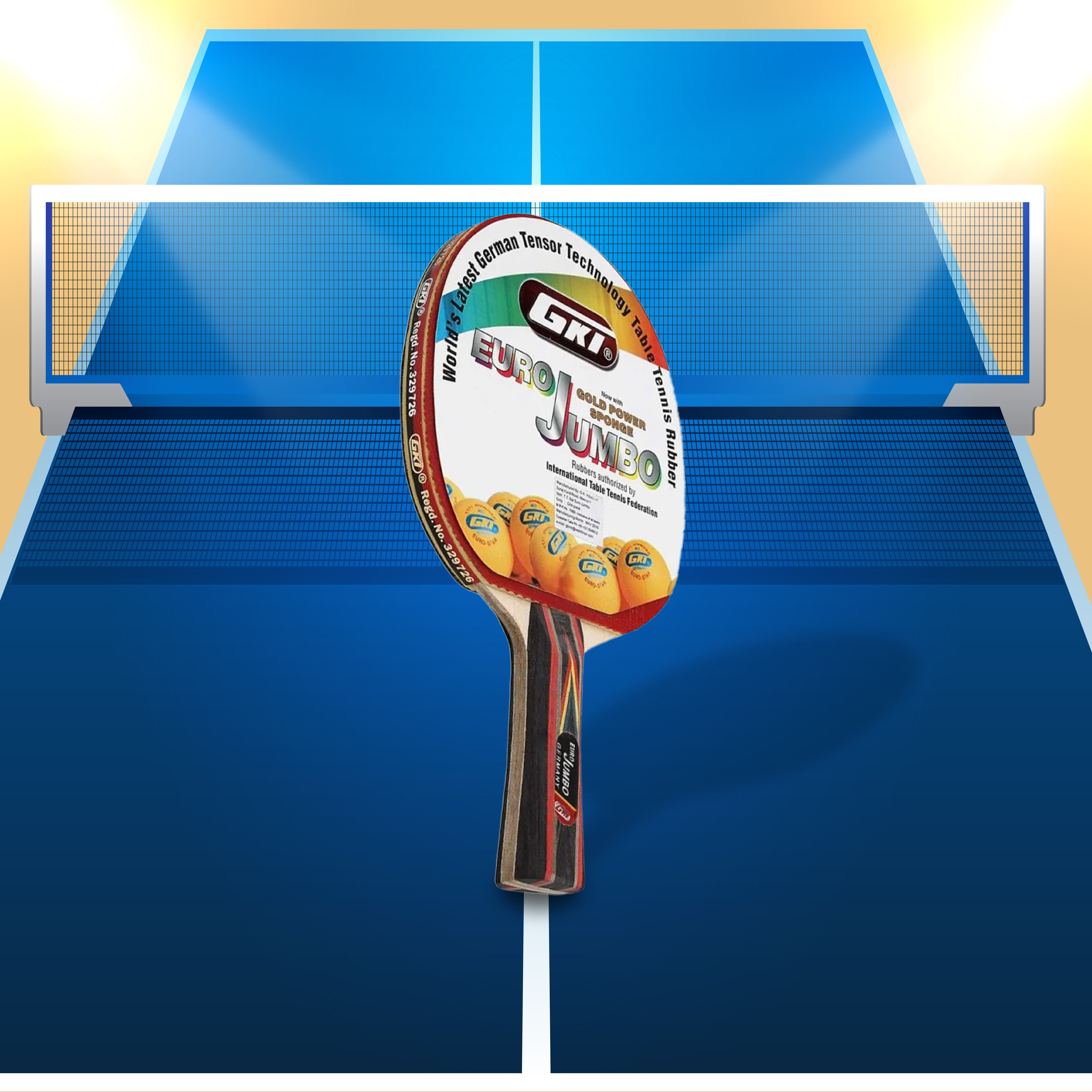 GKI Euro Jumbo Table Tennis Bat with Cover